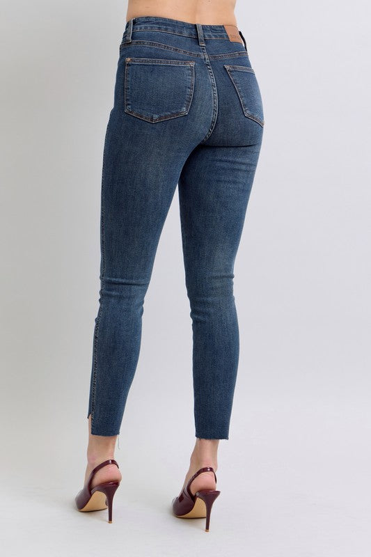 HW Tummy Control Step Hem Skinny Judy Blue