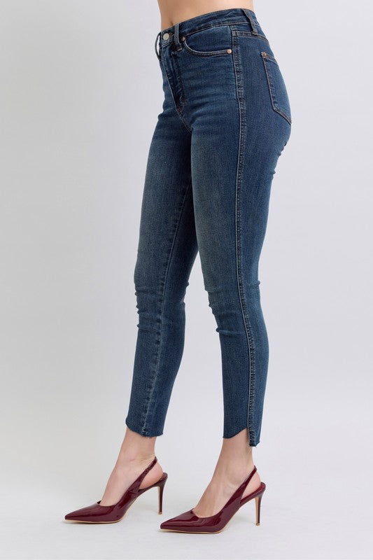 HW Tummy Control Step Hem Skinny Judy Blue