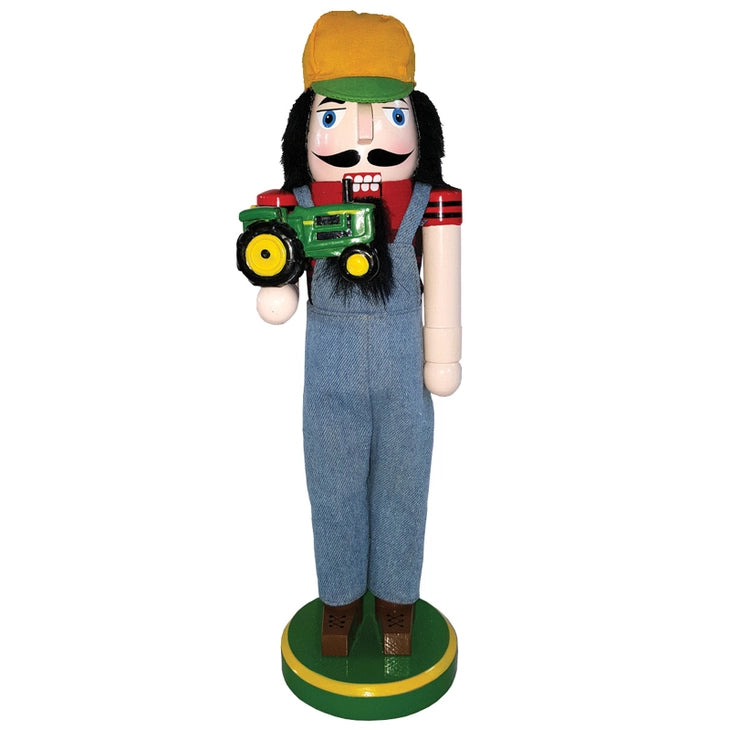 14" Farmer with JD Tractor Nutcracker