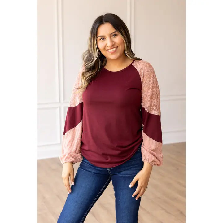 Berry Blush Lace Fusion Top