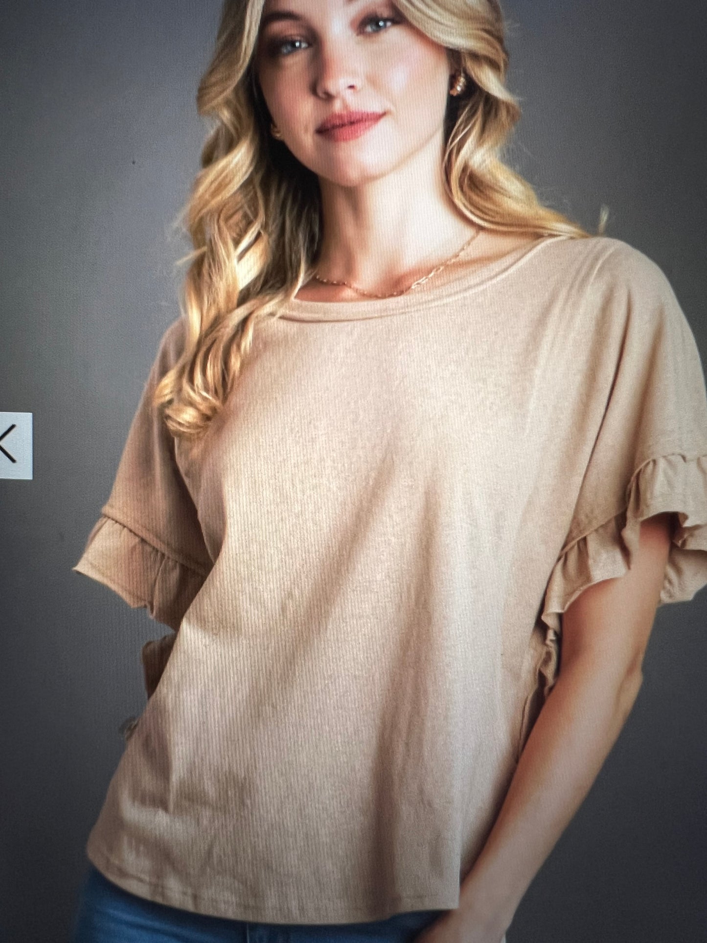 Charolette Crewneck Top with Batwing Sleeves