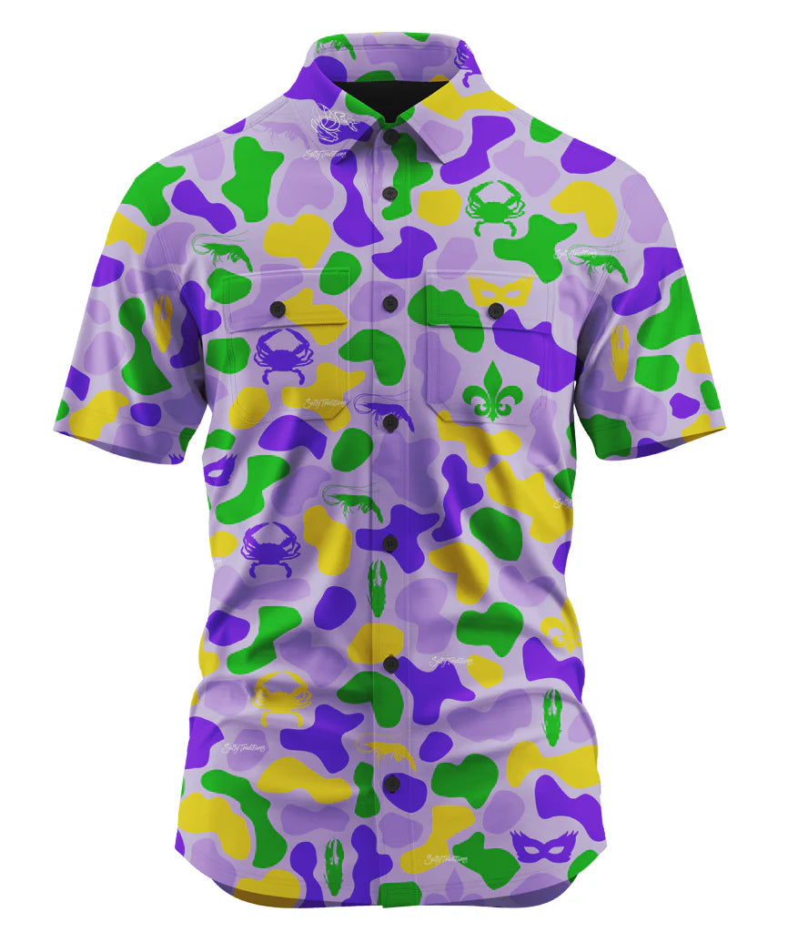 Mardi Gras Dock Side Camo Shirt