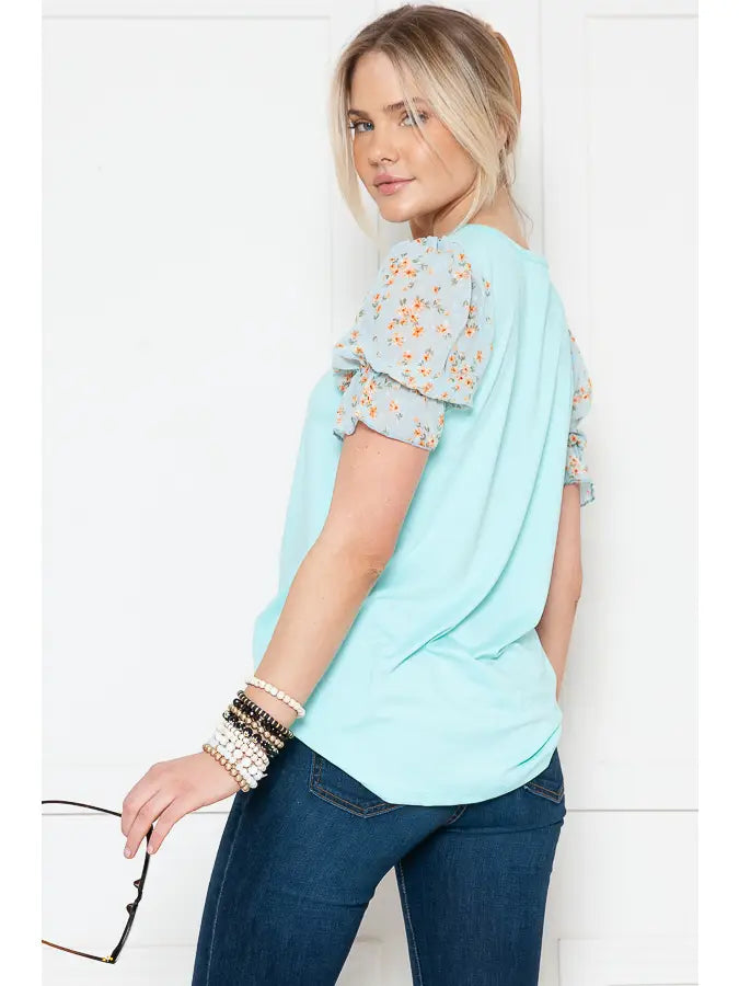 Frannie Floral Bubble Short Sleeves