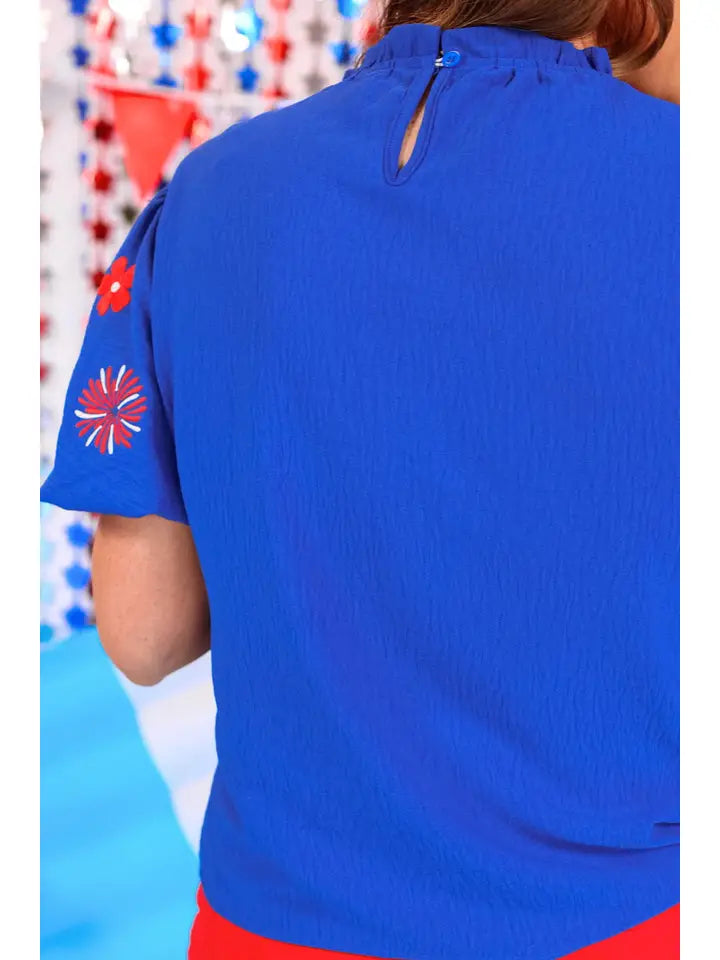 Patriotic Princess Embroidered Top