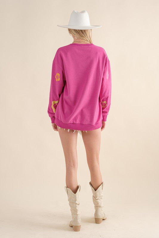 Freedia French Terry Sequin Pullover Sweatshirt