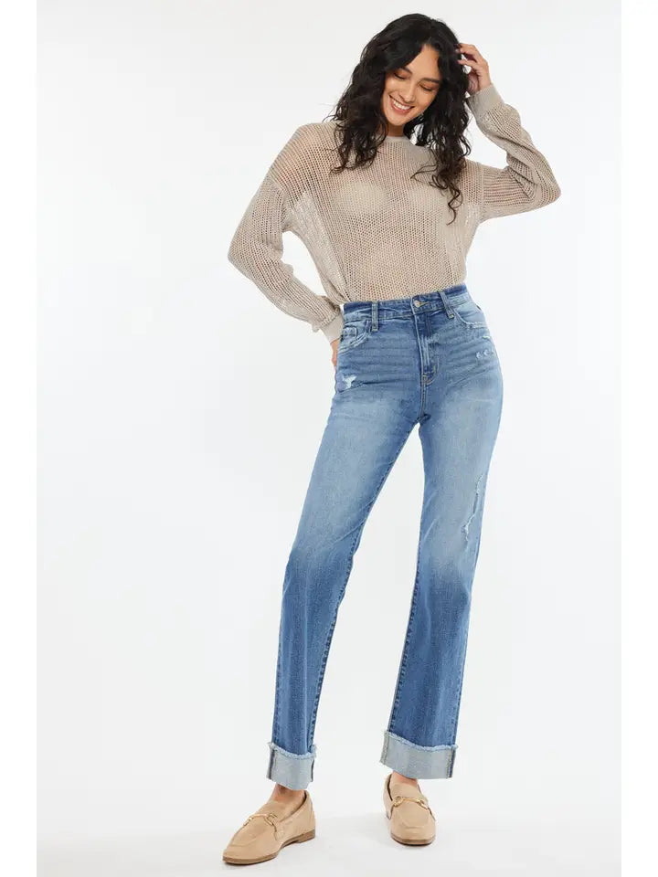 Kancan Hi-Rise Straight Leg Jeans