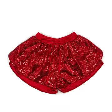 Girls Red Sequin Butterfly Shorts