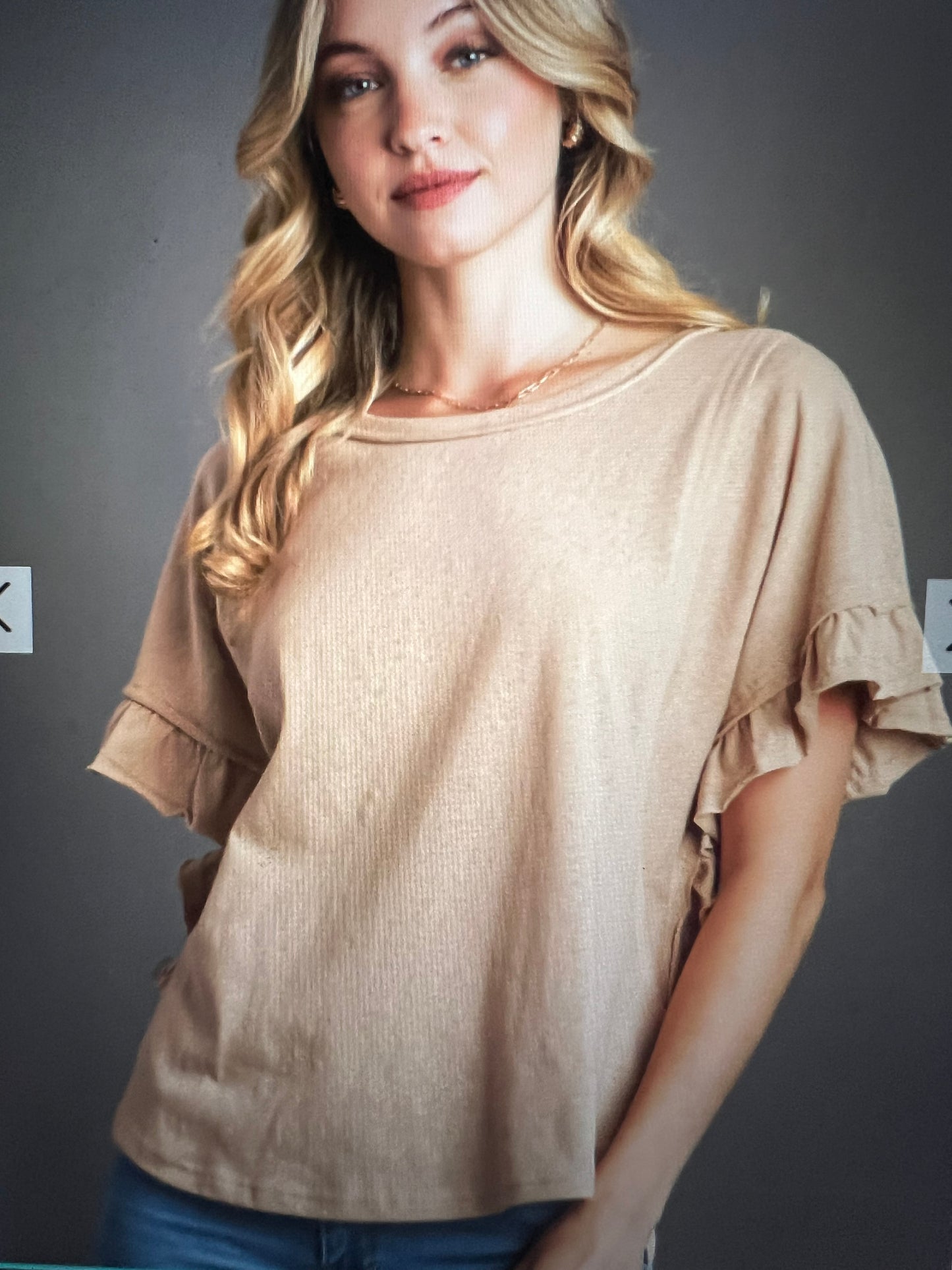 Charolette Crewneck Top with Batwing Sleeves
