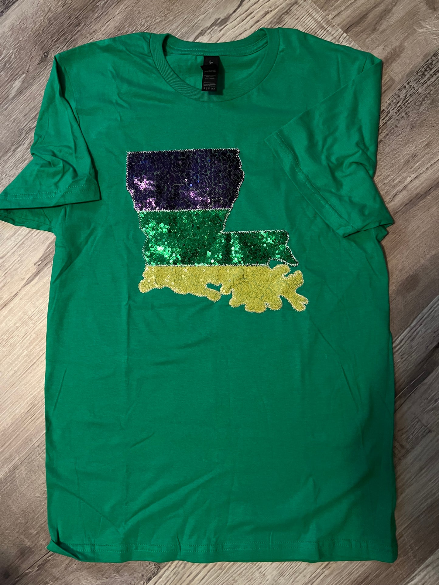 Sequin Louisiana Mardi Gras Short-Sleeve Tee