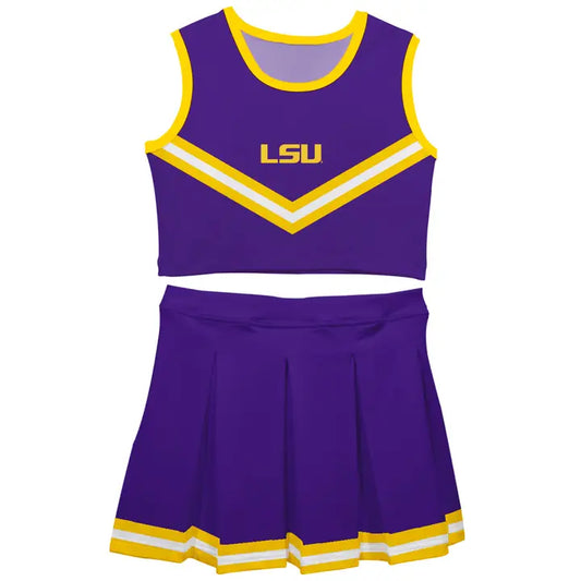 LSU Tigers Game Day Purple Sleeveless Cheerleader Set