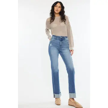 Kancan Hi-Rise Straight Leg Jeans