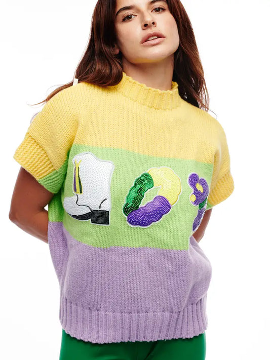 Mardi Gras Icon Sweater Vest