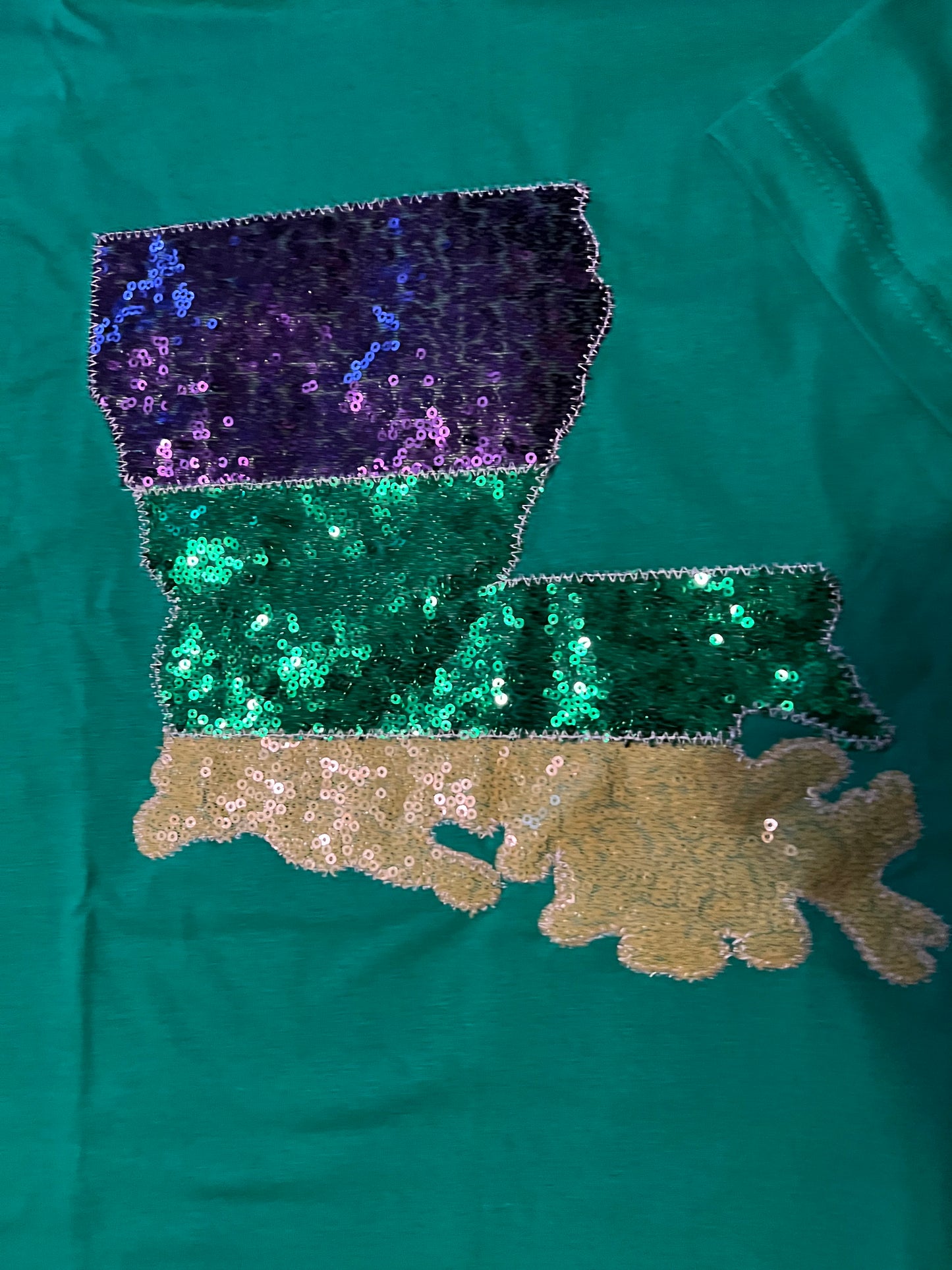 Sequin Louisiana Mardi Gras Short-Sleeve Tee