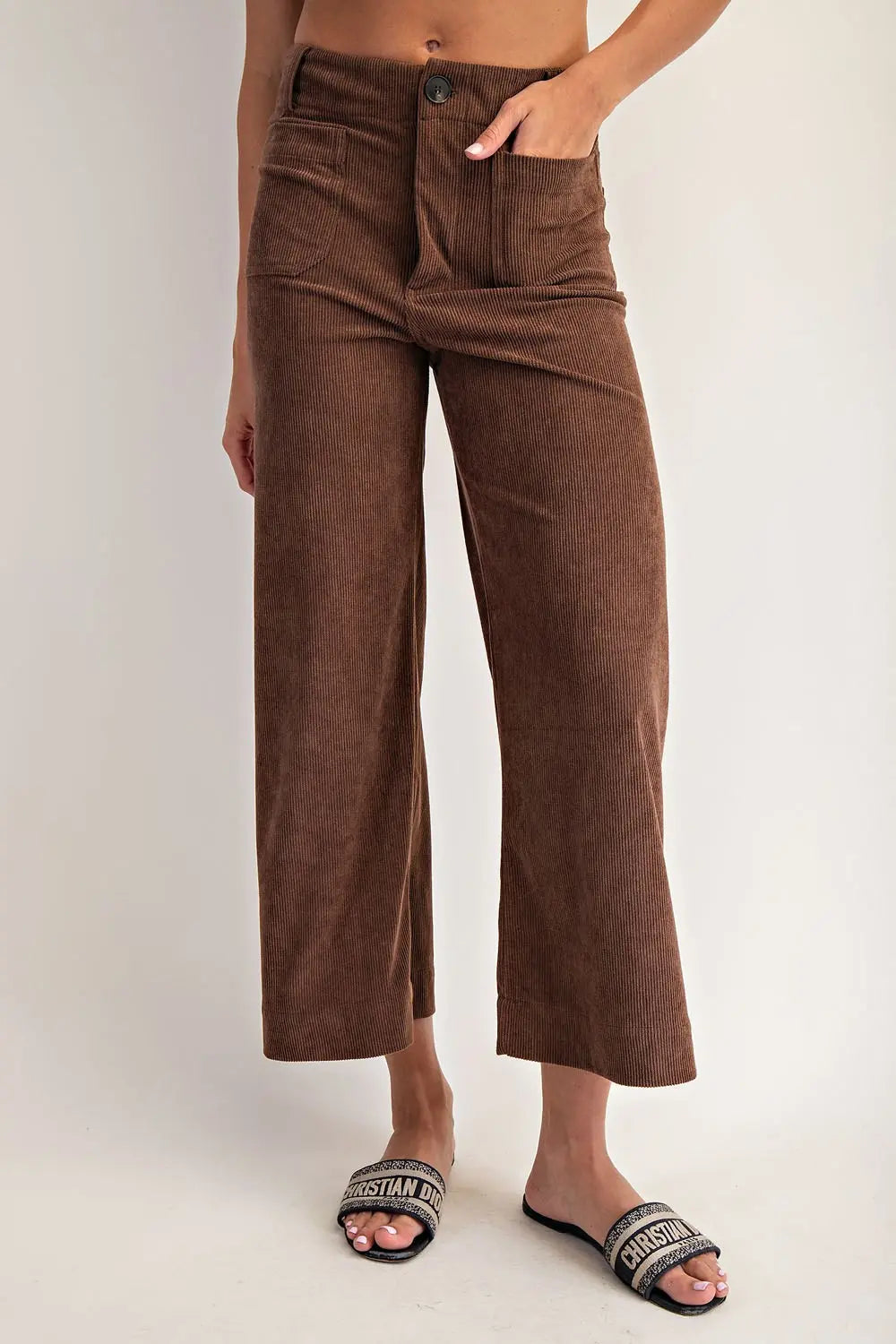 Mocha Corduroy Pocket Pants