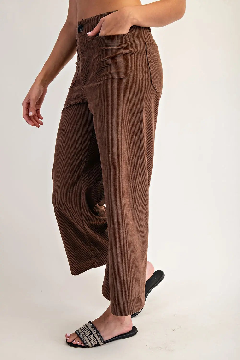 Mocha Corduroy Pocket Pants