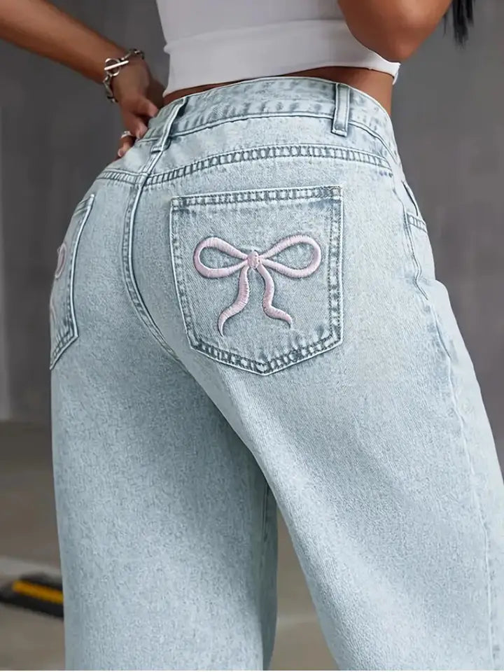 Bow Wide Leg Jeans
