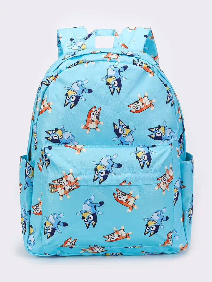 Blue Character Printed Backpacks