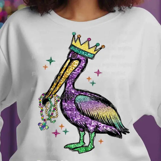 King Pelican Faux Sequin Sweatshirt