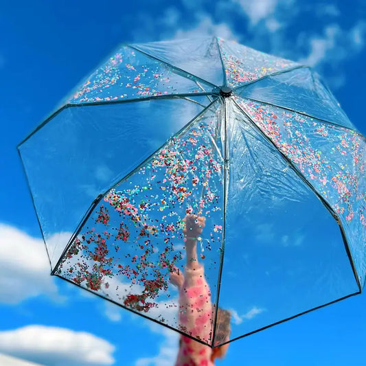 Celeste Confetti Clear Fashion Umbrella